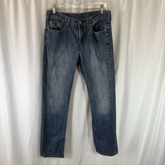 Levis 514 Jeans Men's 32x30 Medium Wash Blue Denim Button Zip 100% Cotton - Picture 1 of 11